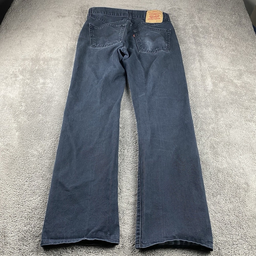 Levis 551 Straight Leg Jeans Mens 32x30 Black Denim‎ Button Fly Mid Rise - Picture 11 of 15